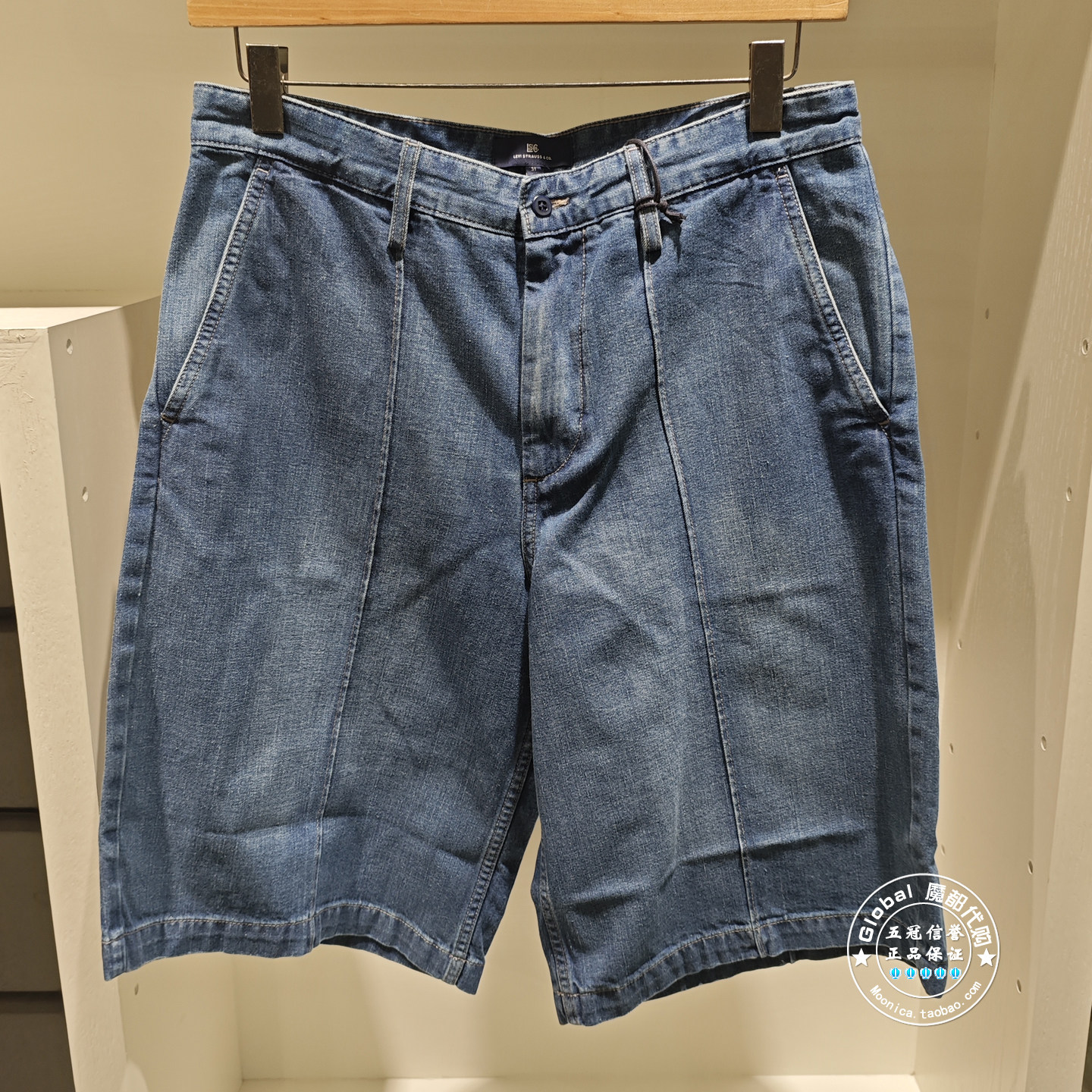 正品levis李维斯 26春 男士百搭水洗宽松牛仔短裤男 004T2-0000