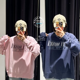 特价 MOUSSY代购 25冬 日系字母圆领棉卫衣上衣女 028IAZ90-2861