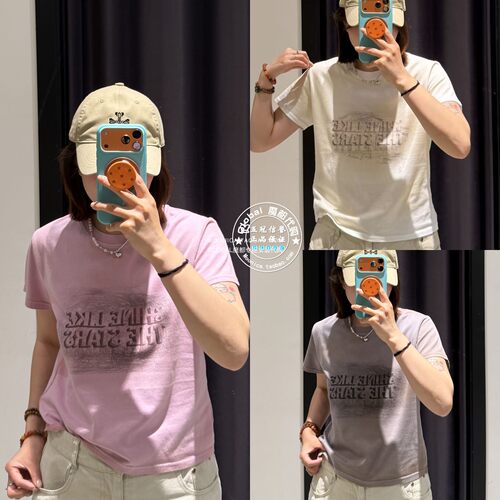 MOUSSY26夏渐变圆领短袖T恤衫女