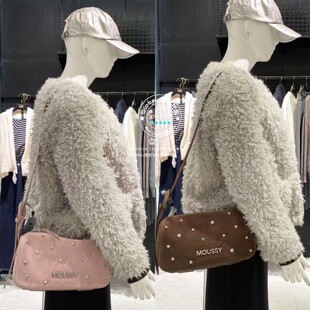 MOUSSY国内代购 1001 1013 028IAA56 25冬 鹿皮单肩斜跨包包女