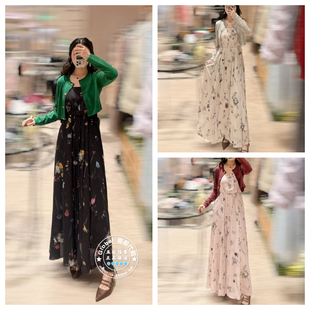 SNIDEL 国内代购 26春 针织开衫+吊带印花连衣裙套装SWNO261084