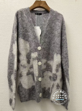 INITIAL国内代购 25冬女V领钩花时尚针织开衫25WYTFOCXX723不退换