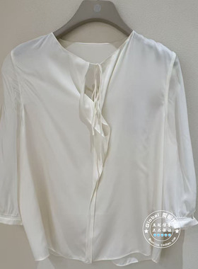 NUTS国内代购 2026夏 纯色圆领系带桑蚕丝简约时尚衬衫7210133A1