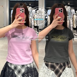 25春夏 030ISR90 日系做旧渐变印花短袖 女 2561 T恤衫 SLY国内代购