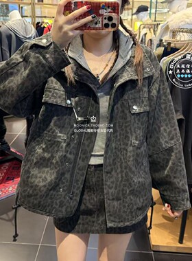MOUSSY国内代购 26春 日系豹纹多口袋夹克衫外套女 028JSA30-1027