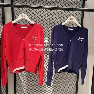 038JSZ70 SLY国内代购 上衣女 日系V领百搭针织开衫 1002 26春