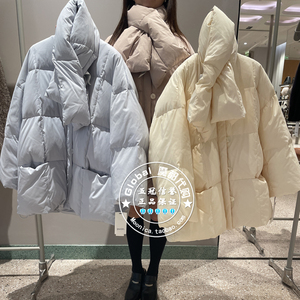 SNIDEL 国内代购24秋冬 时尚纯色围脖泡芙羽绒服面包服SWFC244307