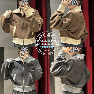 特价 MOUSSY国内代购 24冬 拼色翻领卫衣短款外套 028HAZ90-1471