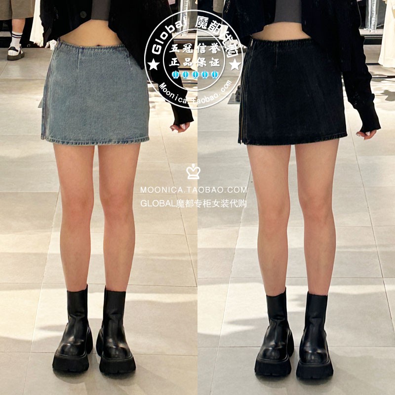 侧拉链半身裙MOUSSY短裤日系包臀