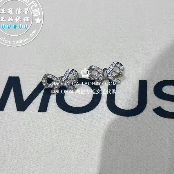 MOUSSY日系蝴蝶结耳环耳饰品