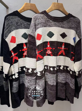 INITIAL国内代购 25冬 圆领刺绣宽松百搭毛衣25WOTFMCVV857不退换