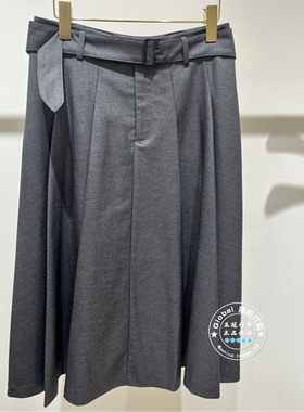 MOFAN/摩凡 国内代购 25早秋 灰色搭腰带半身裙 MAB573033