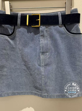 NUTS国内代购 2026春 纯色高腰时尚百搭短牛仔半身裙7120612A1