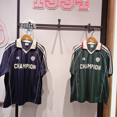 CHAMPION翻领宽松短袖POLO衫男