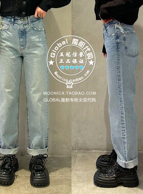 MOUSSY代购 23春夏 直筒毛边裤王牛仔裤010HSS11-2020/GAS11-5440