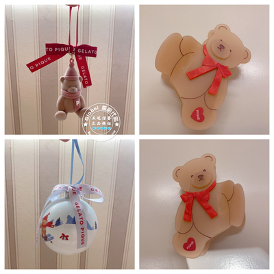gelatopique小熊挂饰发夹可爱