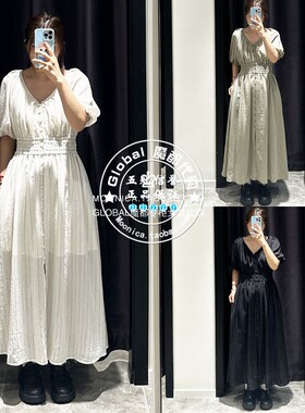 特价 MOUSSY国内代购 25夏日系V领束腰中长款连衣裙028ISA33-1002