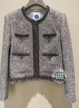 NUTS国内代购 2026春 圆领串珠小香风流苏毛呢外套7110408A1