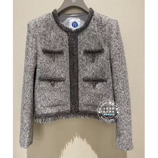 NUTS国内代购 2026春 圆领串珠小香风流苏毛呢外套7110408A1