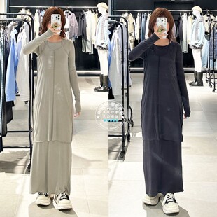 特价 MOUSSY国内代购 25秋 两件套交叉长款连衣裙子010IA183-4611