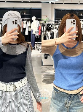 特价 SLY国内代购 25秋 两件套吊带衫+长袖T恤衫女 038IAU70-0081