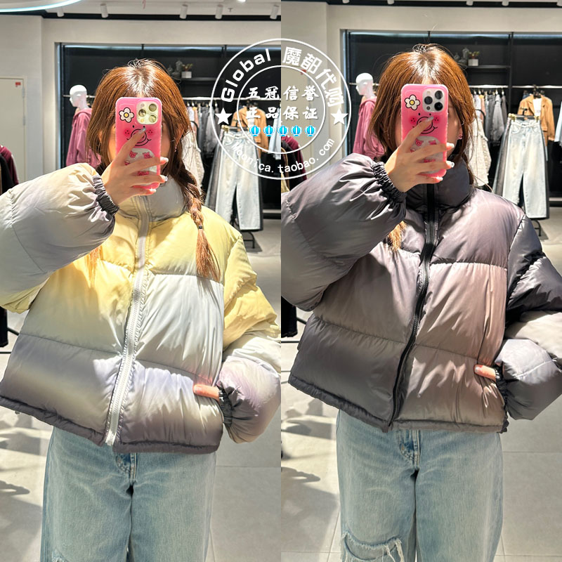 长袖羽绒服SLY日系立领短款