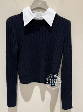 NUTS国内代购 2026春 翻领拼接螺纹气质百搭针织衫7120529A1