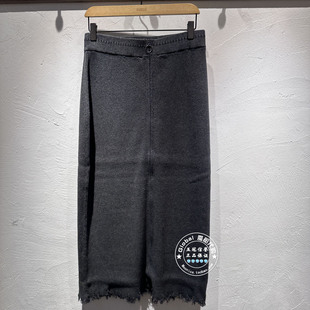 INITIAL国内代购 25冬 女高腰优雅针织半身裙25WKTFLMXX034不退换