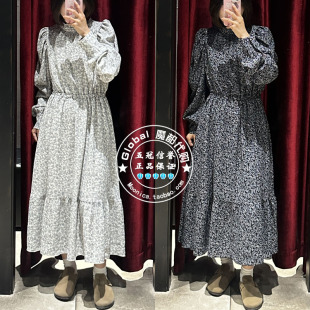 特价 MOUSSY代购 24秋 日系中长款碎花立领连衣裙 028HAZ30-1331