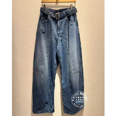 INITIAL国内代购 26春 女高腰水洗弯刀牛仔裤26SPRFMCVV559不退换