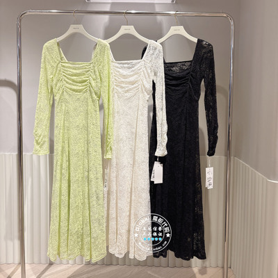 FRAY I.D国内代购 26春 纯色方领蕾丝气质优雅连衣裙FWFO261081