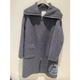 NUTS女装国内代购 25冬 纯色翻领羊毛中长款毛呢大衣6481547A1