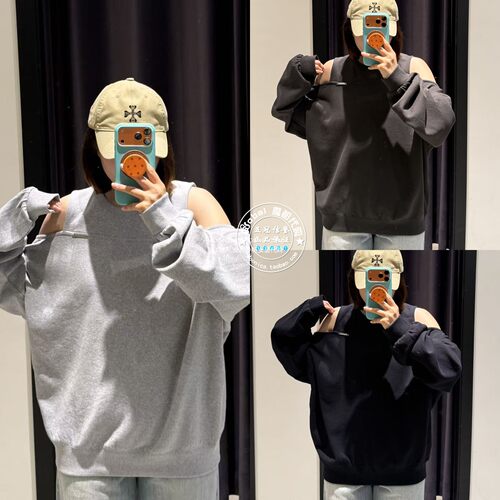 MOUSSY26秋冬日式露肩长袖T恤衫