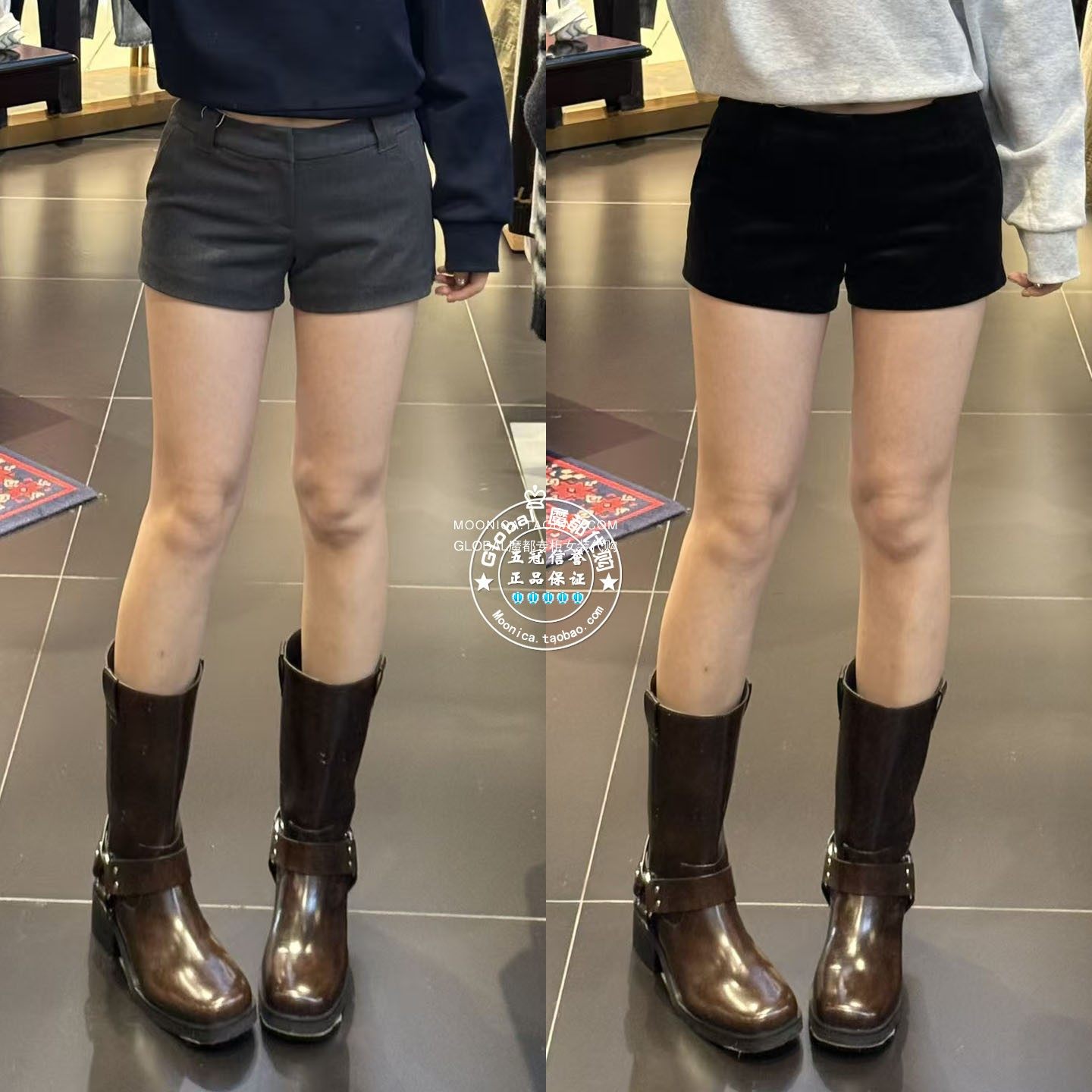 MOUSSY25秋冬纯色百搭短裤女士