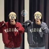 MOUSSY国内代购 1039 028IAA90 25秋冬 加绒字母做旧圆领卫衣上衣