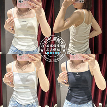 特价 MOUSSY代购 24春夏 logo抽绳修身吊带衫背心女028HSZ90-1301