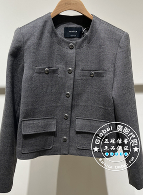 MOFAN/摩凡 国内代购 24秋冬 百搭灰色羊毛圆领短外套 MBW481115