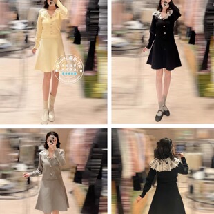 SNIDEL 国内代购 26早春 蕾丝领拼接针织衫+半身裙套装SWNO261320