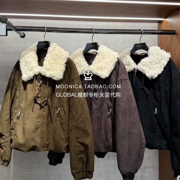 MOUSSY26秋冬仿皮做旧羽绒棉服