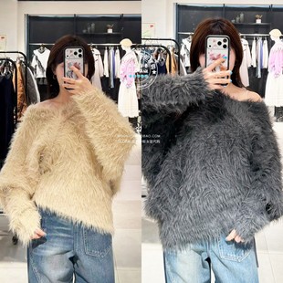 SLY国内代购 25秋冬 日系不对称纽扣针织衫毛衣女 030IAY70-4181