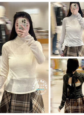 SNIDEL 国内代购 25秋冬 露背蝴蝶结针织打底衫 SWNT255141