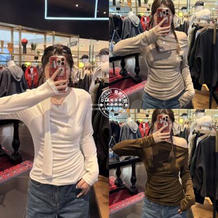 MOUSSY国内代购 26春 配系带修身休闲长袖T恤衫上衣028JSA80-1014