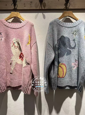 INITIAL国内代购 26春 女圆领卡通绣花毛衣26SOTFMCVV514不退换