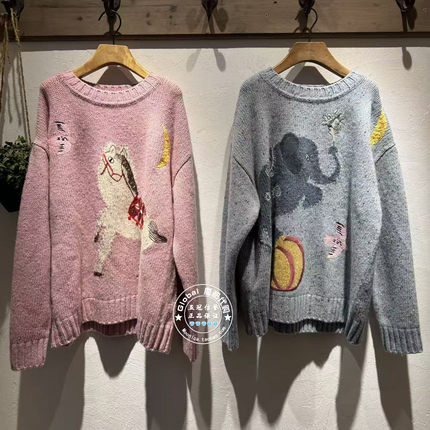 INITIAL国内代购 26春 女圆领卡通绣花毛衣26SOTFMCVV514不退换