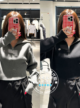 特价 SLY代购 25春夏 大翻领半拉链百搭针织衫上衣 030ISR70-0771