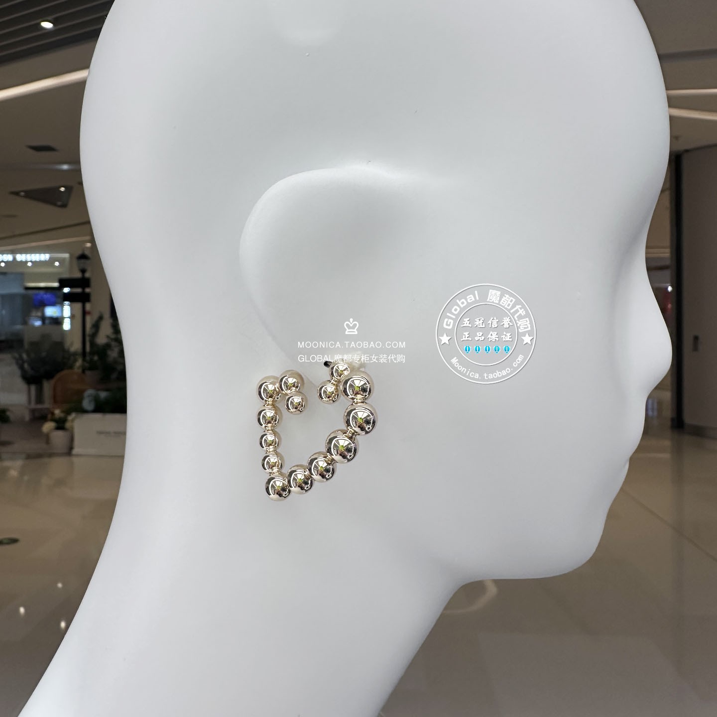 SLY复古百搭心形耳环耳饰品女