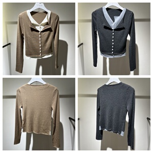 T5087ZE17538 正品 THESEALIFE欧海一生 24秋 假两件长袖毛针织衫