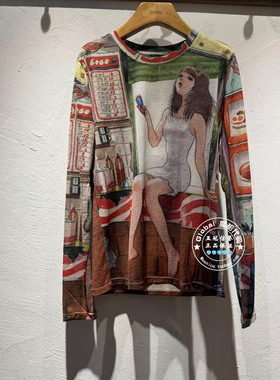 INITIAL国内代购 25秋女圆领印花时尚长袖T恤25FTTFMCXX258不退换