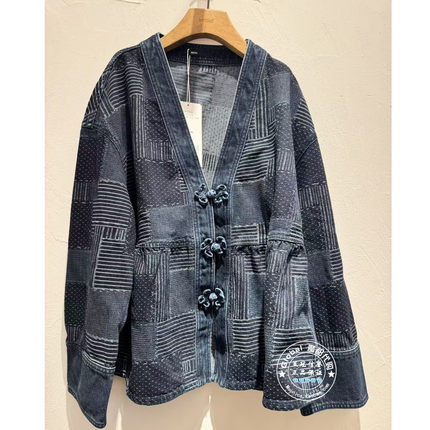 INITIAL国内代购 26春女V领新中式荷叶边外套26SJKFMCVV503不退换