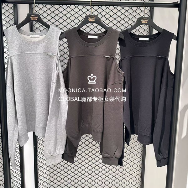 MOUSSY26秋冬日式露肩长袖T恤衫